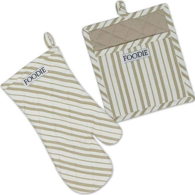 DII Gourmet Mushroom Kitchen(Set of 2), OM 7x13" PH 9x8", 100% Cotton