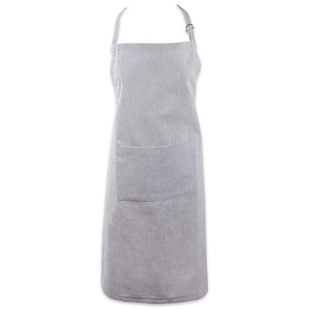 DII Gray Solid Chambray Chef Apron, 32x28", 100% Cotton