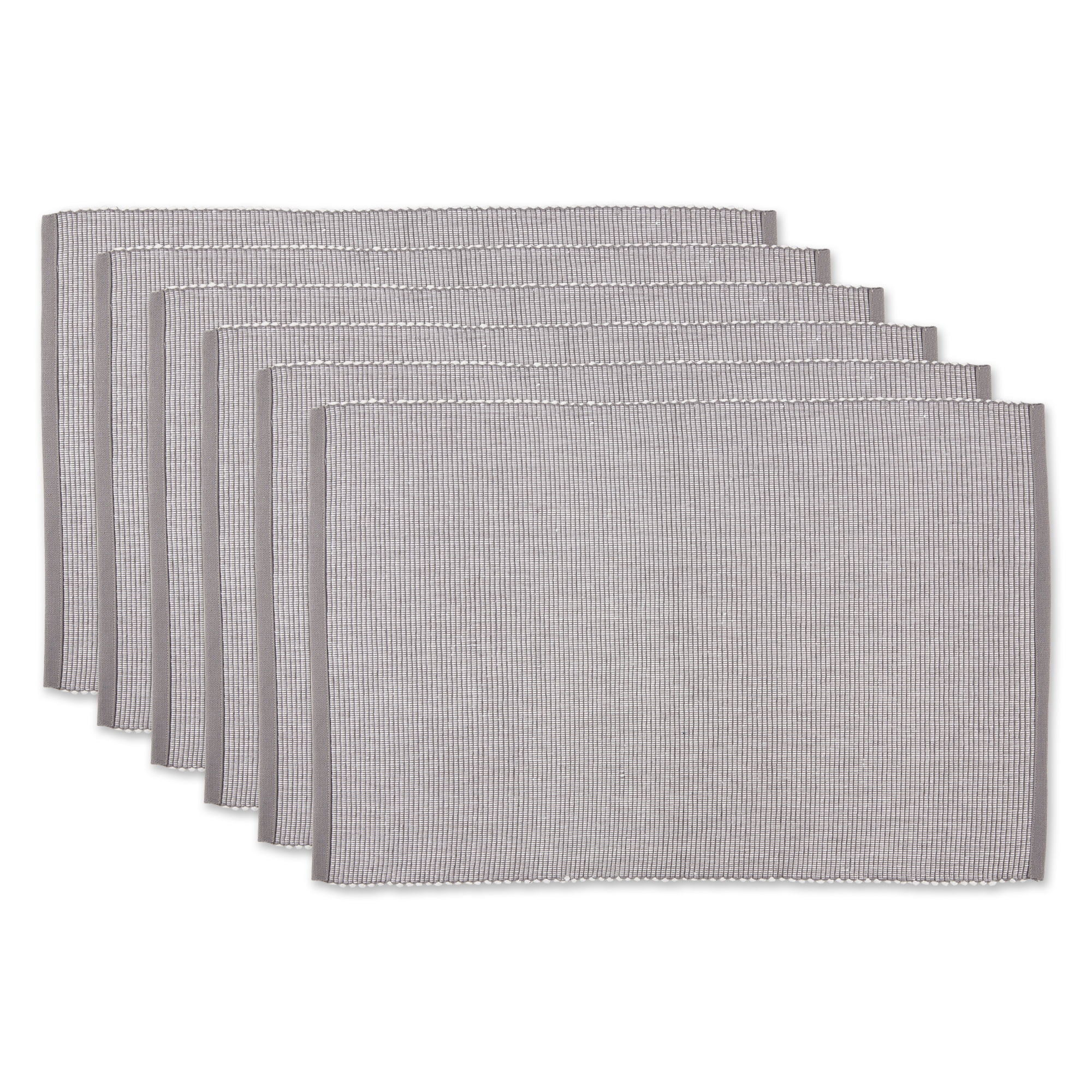 More Décor Faux Leather Placemats for Dining and Kitchen Table - Stain and Heat Resistant, Non Slip, Wipeable, Washable - Set of 6 - Light Grey