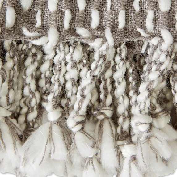 Gray & White Textured Acrylic Throw
