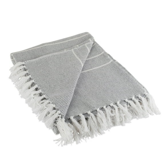 DII Gray / White Thin Stripe Throw