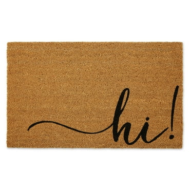 DII Greetings Collection Natural Coir Doormat, 17x29", Hi!