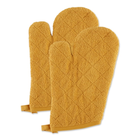 DII Honey Gold Terry Oven Mitt (Set of 2)