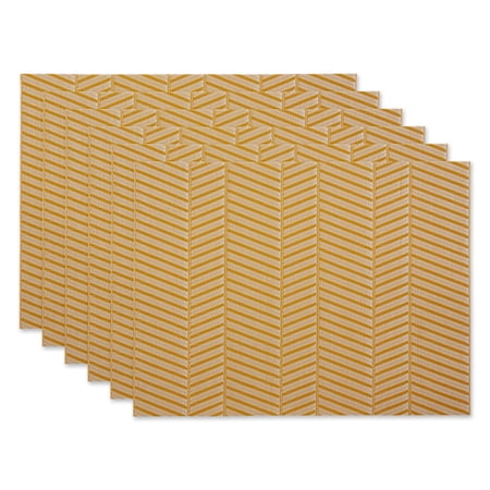 Honey Gold Textured Twill Weave Placemat 6 Piece