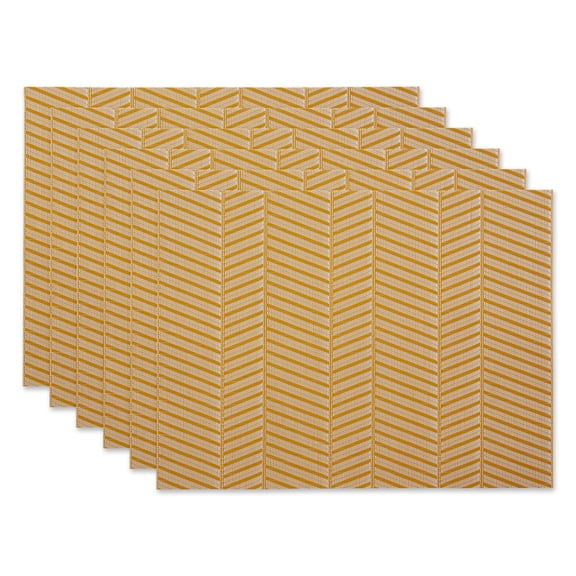 Honey Gold Textured Twill Weave Placemat 6 Piece