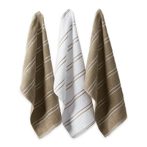 DII J&M Mocha Ribbed Terry Dishtowel Dishcloth (Set of 8)