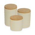 thumbnail image 1 of DII Kitchen Accessories Textured Matte Ceramic Canister Set, Antique White, Vine, 3 Piece, 1 of 3