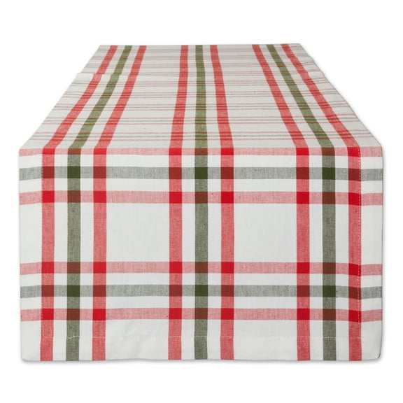 DII Christmas Nutcracker Plaid Table Runner, Red/Green, 14x108"
