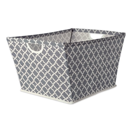DII Lattice Trapezoidal Decorative Bin, Large, 100% Polyester, Multiple Colors/Sizes