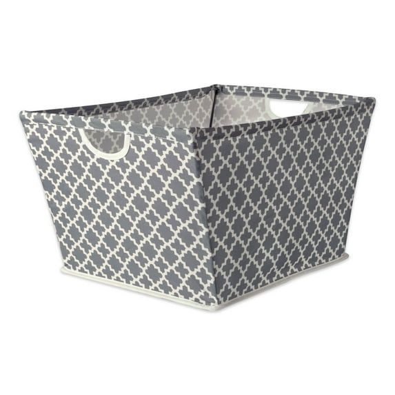 DII Polyester Bin Lattice Gray Trapezoid Large