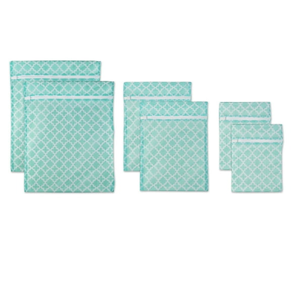 DII Laundry Storage Mesh Zippered, Large/Medium/Small Set, Aqua Lattice, 6 Piece
