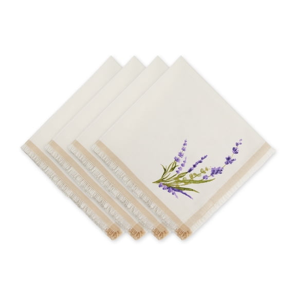 DII Lavender Sprigs Printed Napkin Set/4