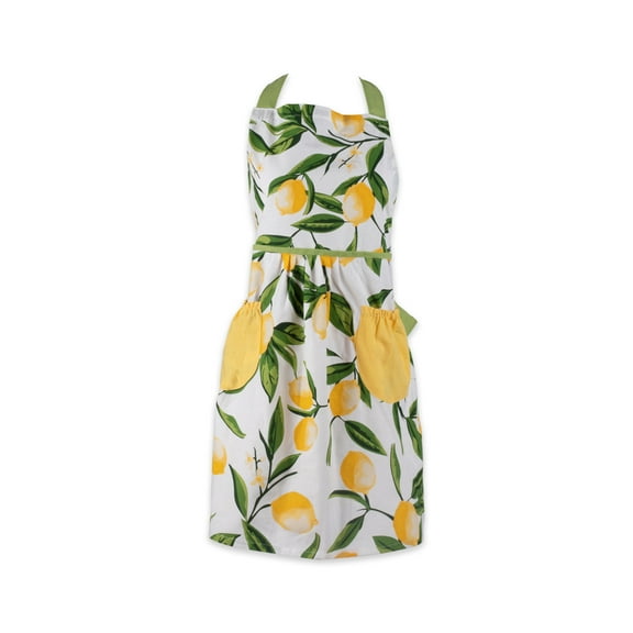 DII Skirted Kitchen Apron Lemon Bliss Print