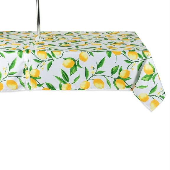 DII Lemon Bliss Print Outdoor Tablecloth With Zipper 60x84
