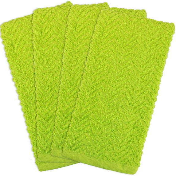 DII Lime Zigzag Dishtowel (Set of 4)