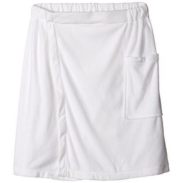 DII Men's Terry Shower Wrap Collection Adjustable with Velcro and