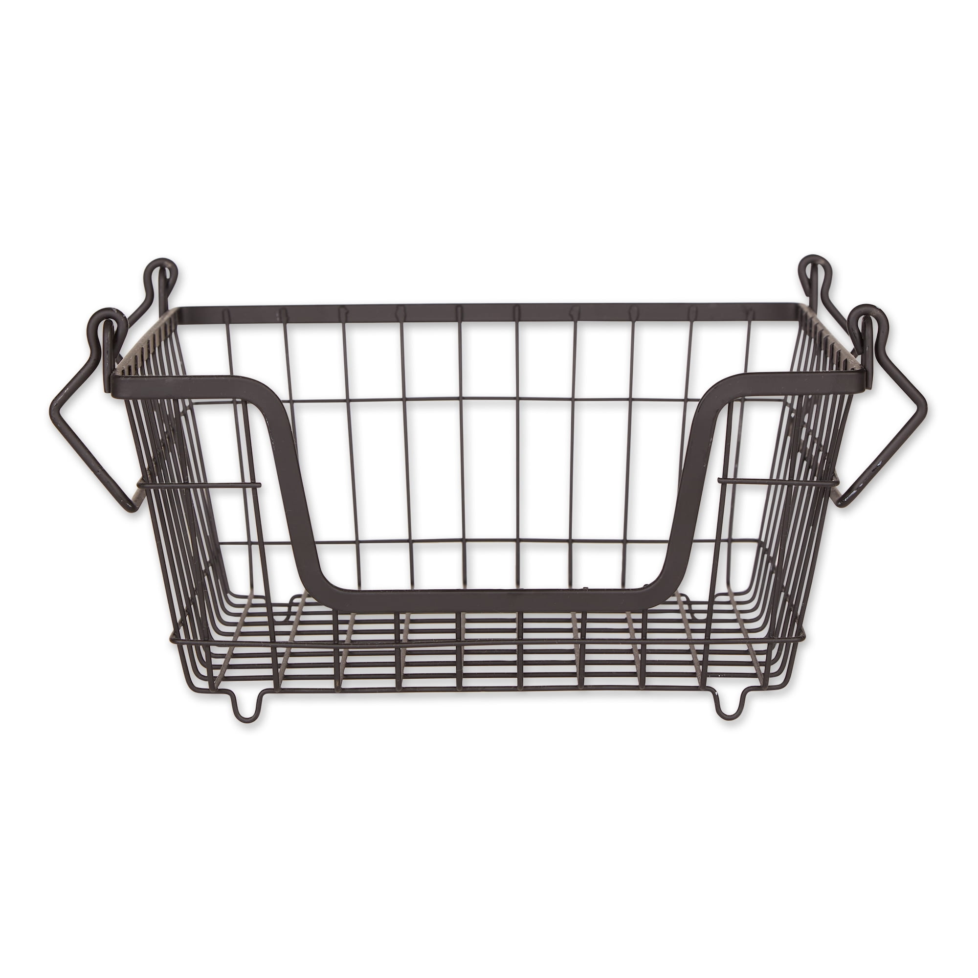 Small Black Metal Wire Mesh Stackable Storage Basket