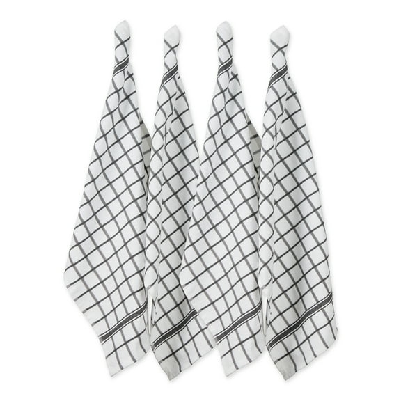 DII Terry Windowpane Dishtowel Set/4, 16x26"