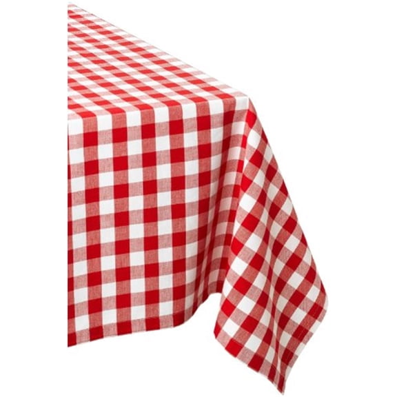 DII Modern 60 X 120 Inch Red Check Cotton Tablecloth