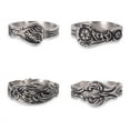 thumbnail image 1 of DII Modern Casted Brass Assorted Spoon Napkin Rings in Silver (Set of 4), 1 of 6