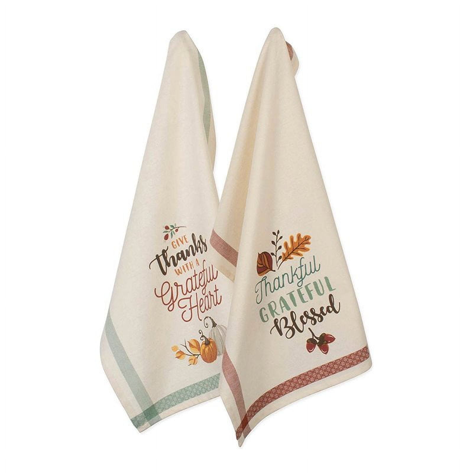 Assorted Fall Turkey Embroidered Dishtowel (Set Of 3)