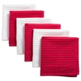 thumbnail image 1 of DII Modern Cotton Assorted Ribbed Terry Dishcloths in Tango Red (Set of 6), 1 of 5