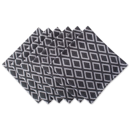 DII Modern Cotton Diamond Napkin in Black and White (Set of 6)