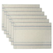 DII Modern Cotton French Stripe Placemat in Gray and Beige (Set of 6)