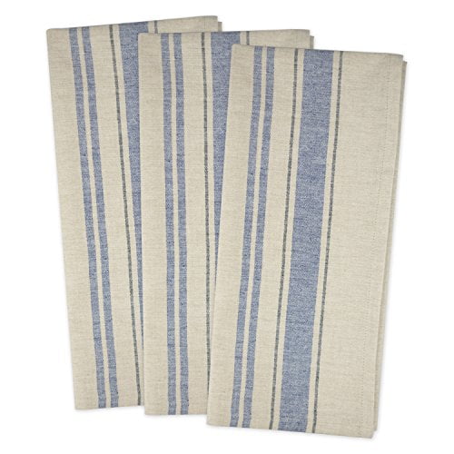 Nautical Blue French Stripe Woven Dishtowel (Set of 3)
