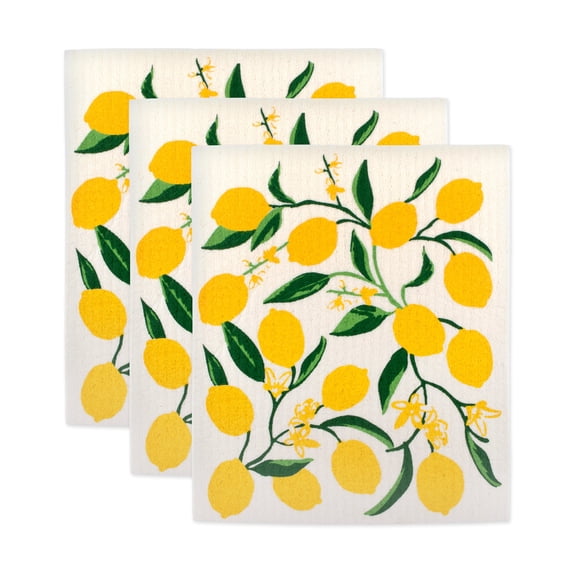 Lemon Swedish Dishcloth 3 Piece