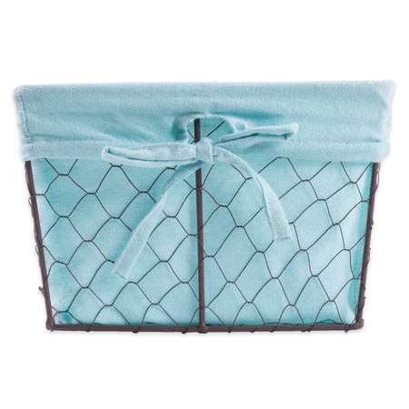 DII Modern Metal Small Chicken Wire Basket in Aqua Blue (Set of 3)