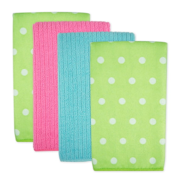 DII Microfiber Dots Dishtowel Green(Set of 4)