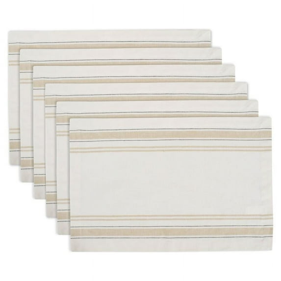 DII French Stripe Placemat - Set of 6