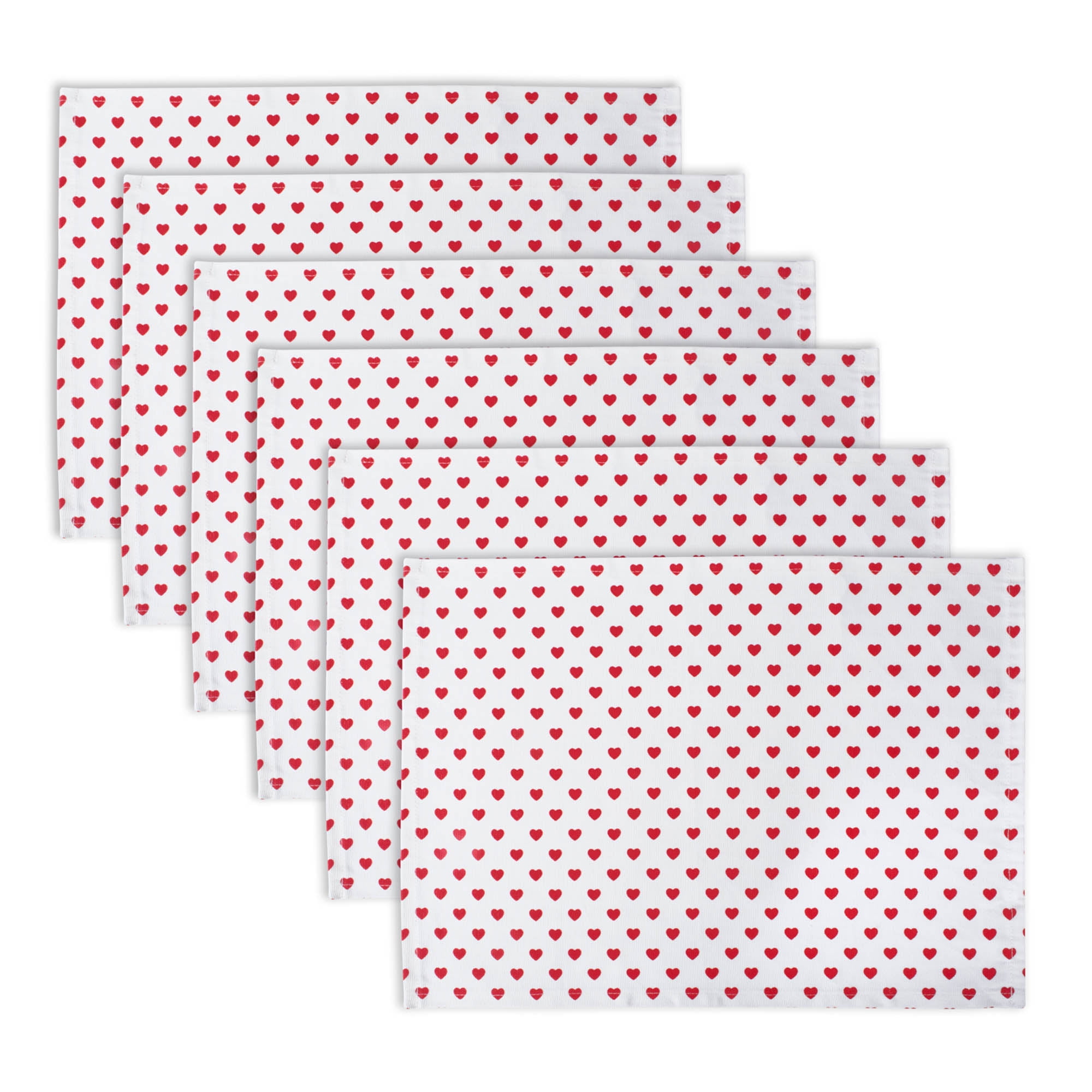 Lil Hearts Ribbed Placemats (Set of 6)