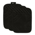 thumbnail image 1 of Contemporary Home Living Quilted Cotton Kitchen Potholders - 9" - Black - Set of 3, 1 of 5