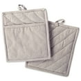 thumbnail image 1 of DII Modern Style Cotton Solid Chambray Potholder in Stone Brown (Set of 2), 1 of 5