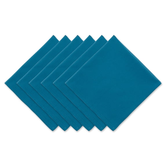 Set of 6 20" x 20" Sky Blue Solid Modern Style Napkins