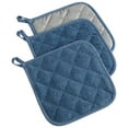 thumbnail image 1 of DII Modern Style Cotton Terry Potholders, Blue, Set of 3, 1 of 5