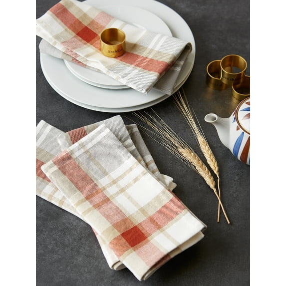 Thanksgiving Cozy Picnic, Plaid Napkin Set
