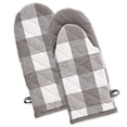 thumbnail image 1 of DII Buffalo Check Oven Mitt Set 2 Piece Gray & White 13x6", 1 of 4