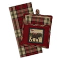 thumbnail image 1 of DII Moosetrail Lodge Red Plaid Potholder and Dishtowel Gift Set, 1 of 5