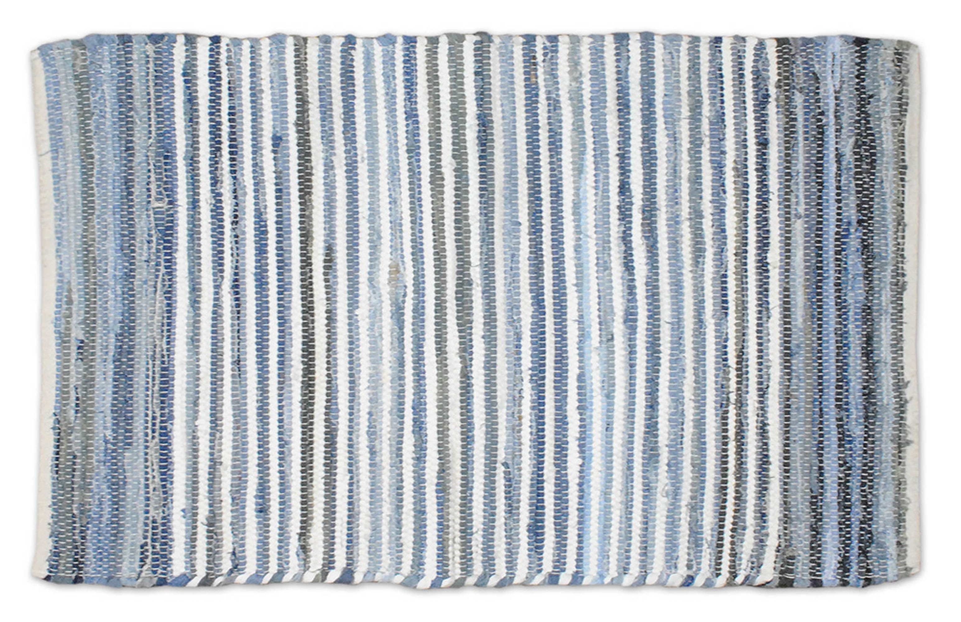 Handmade Multi Denim Tufted Cotton Rug 4' x 6'