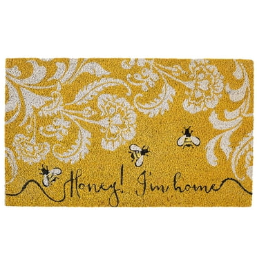 DII Natural Coir Doormat, Fun Greeting Mat, Honey I'm Home, 17x29"