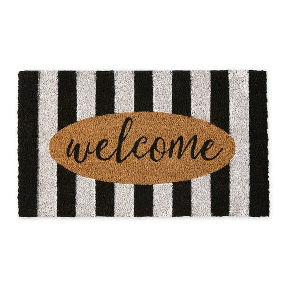 DII Natural Coir Doormat Outdoor Welcome Mat, 17x29", Cabana Stripes
