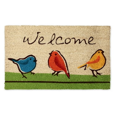 DII Natural Coir Doormat Outdoor Welcome Mat, 17x29", For the Birds