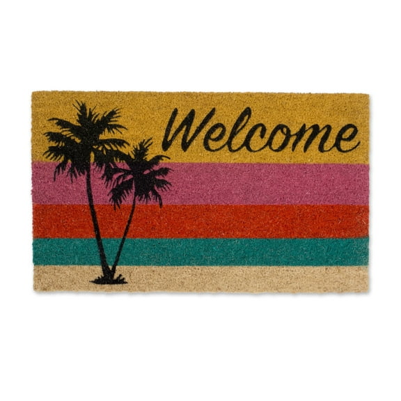 DII Natural Coir Doormat Outdoor Welcome Mat, 17x29", Palm Tree