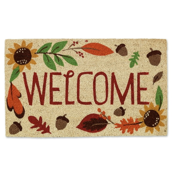 DII Natural Coir Welcome Doormat Thanksgiving & Fall, 17x29", Welcome Autumn