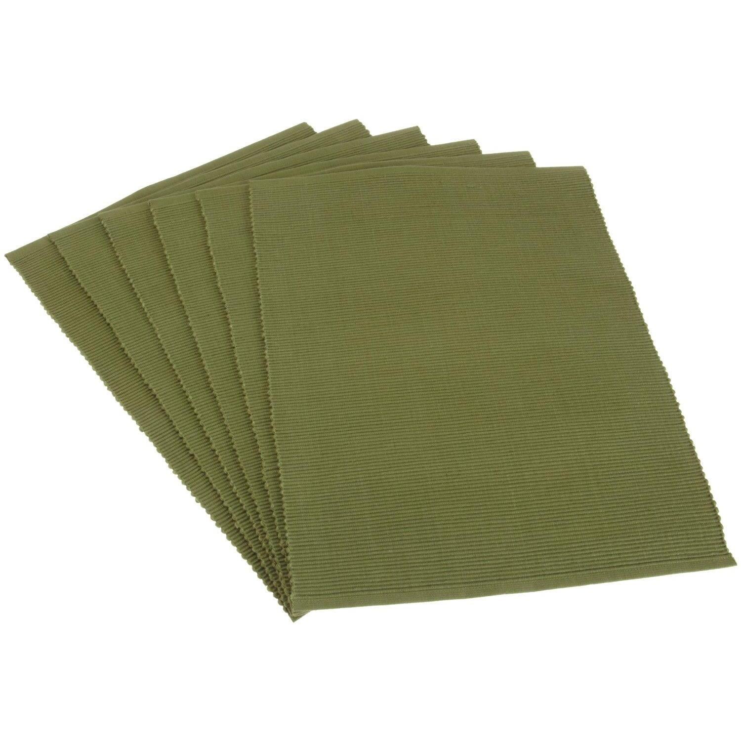DII Natural Ribbed Placemat (Set of 6)ColorOlive Green,QuantitySet of 6