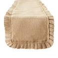 thumbnail image 1 of Natural Ruffle Trim Jute Table Runner, 14x108 inch, 1 of 3