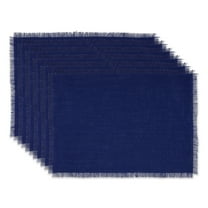 DII Nautical Blue Jute Placemat (Set of 6), 13x19", 100% Jute